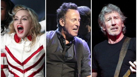 Madonna is music's highest earner with an annual income of $34.6m, followed by Bruce Springsteen and in third place by Roger Waters