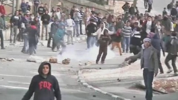 Palestinians protest in the West Bank