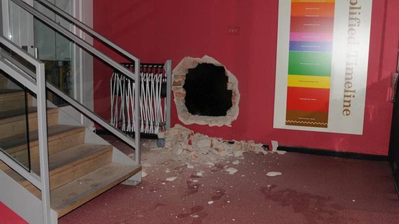 The aftermath of the robbery at Durham's Oriental Museum.