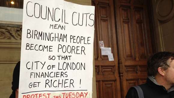 Protesters banners