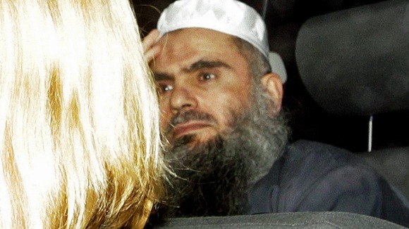 Abu Qatada is driven from Long Lartin Prison in South Littleton in February
