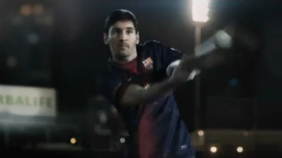 Barcelona's magician Lionel Messi swaps football for cricket.