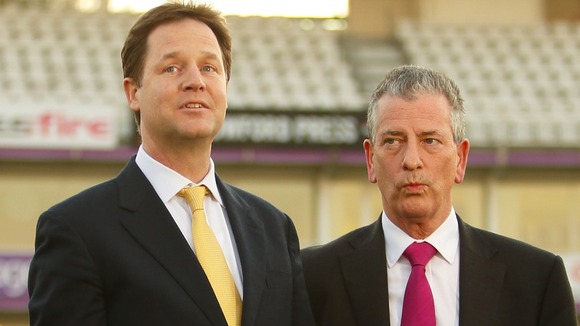 Nick Clegg with Mike Thornton, the party's prospective parliamentary candidate during the Eastleigh by-election