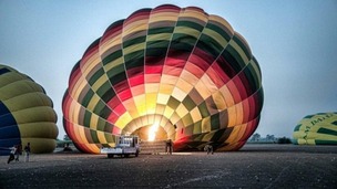 One of the hot air balloons at the Luxor site prior to the explosion
