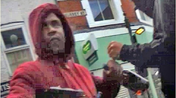 Thompson caught on camera looting in the streets of London before the Croydon blaze.
