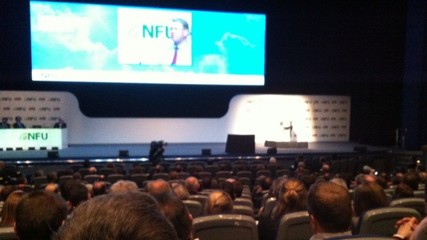 NFU president address the NFU conference in Birmingham