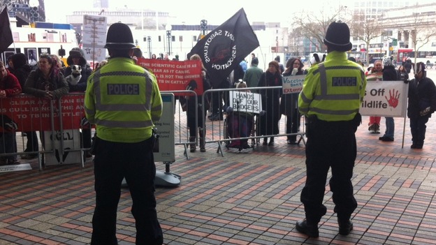 Protests at the NFU conference