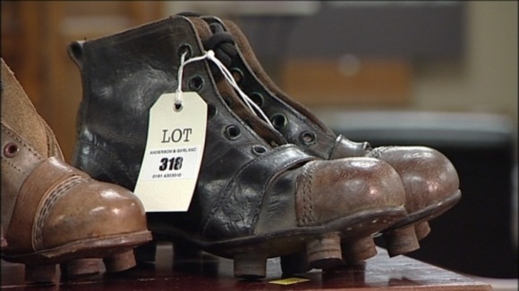 Leather football boots