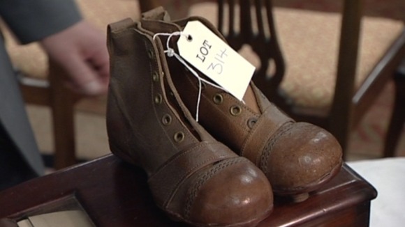 Leather football boots