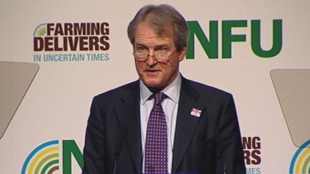 Environment Secretary Owen Paterson addressing the conference in Birmingham.