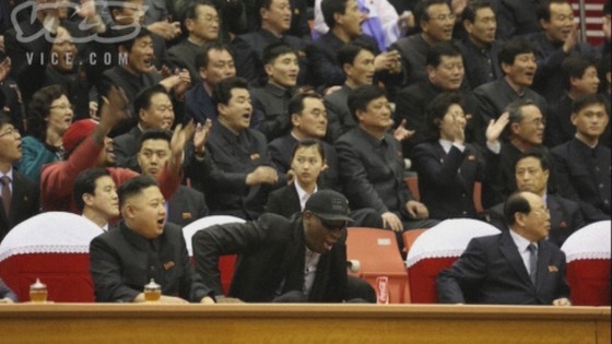 Dennis Rodman is visiting North Korea with some members of the Harlem Globetrotters.