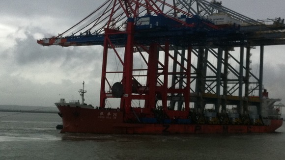 Cranes on ship
