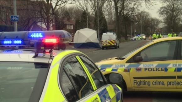 Crime scene after body found in Chorlton.