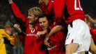 February 2003. Giggs celebrates scoring against Juventus.