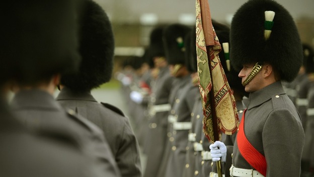 The ceremony at the Cavalry Barracks in Middlesex dates back to 1916