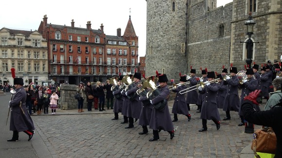 Changing of the guards as usual at Windsor Castle this morning