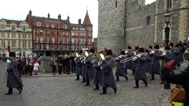 Changing of the guards as usual at Windsor Castle this morning