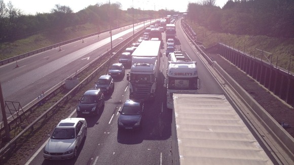 There are currently delays on the M1 between Junction 13 and Junction 14