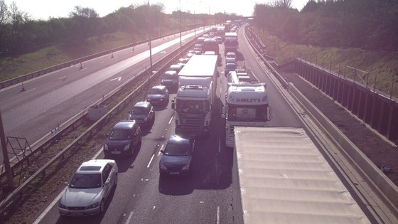 There are currently delays on the M1 between Junction 13 and Junction 14