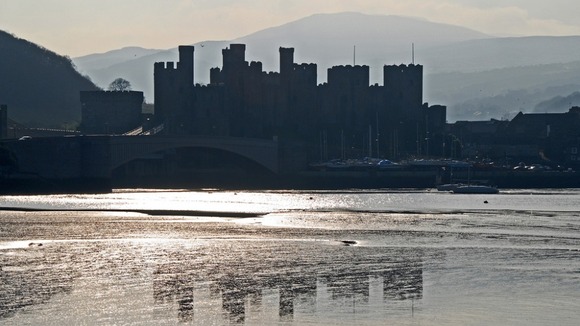Conwy Castle bathing in sunshine