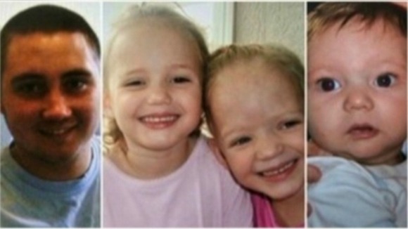 Reece Smith, 19, four-year-old twins Holly and Ella Smith, and two-year-old Jordan Smith