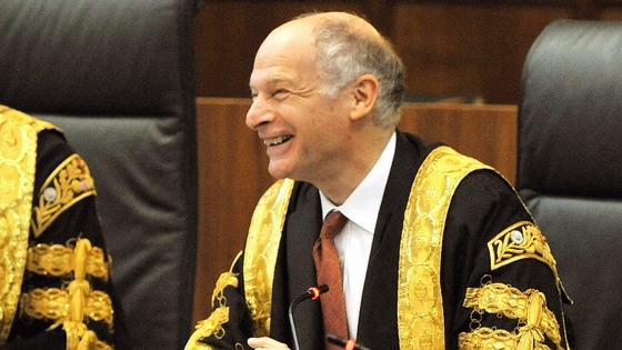 The UK's most senior judge, Lord Neuberger, President of the Supreme Court, in his robes. 