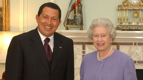 The Queen receives President Hugo Chavez at Buckingham Palace in 2001