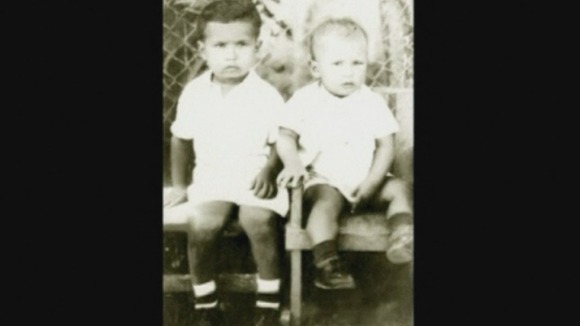 Hugo Chavez (R) and his brother Adan in their hometown of Sabaneta, Barinas State