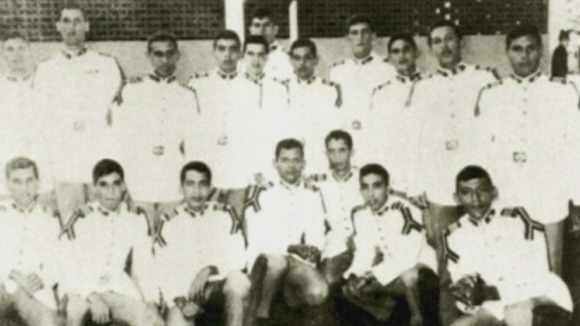 Hugo Chavez (standing, second from right) at the Military Academy