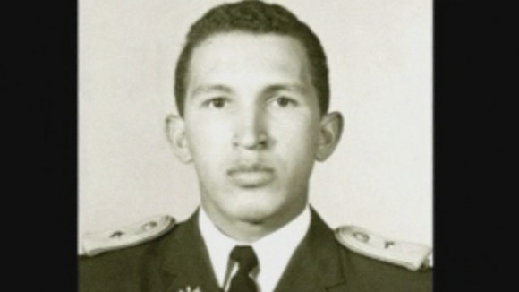 Hugo Chavez as a Second Lieutenant at the Military Academy