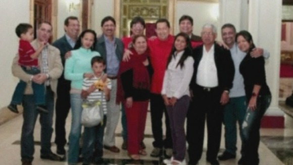 Hugo Chavez with his family