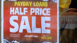A poster advertising a payday loan 'sale'