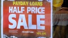 A poster advertising a payday loan 'sale'
