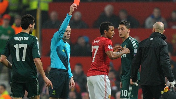 Nani being sent off