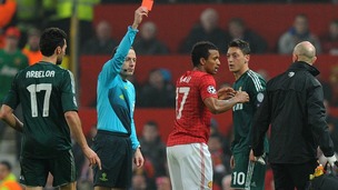 Nani being sent off