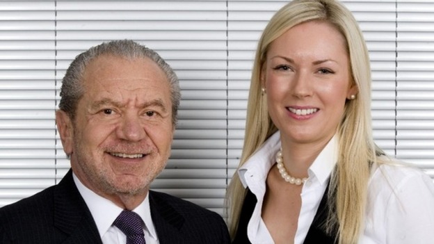 Lord Sugar with series six Apprentice winner Stella English in 2010.