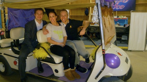 Beth Tweddle and Dan Whiston with our reporter James Webster