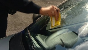 Parking ticket on windscreen