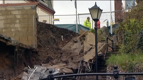 The mudslide at Gorleston near Great Yarmouth caused extensive damage