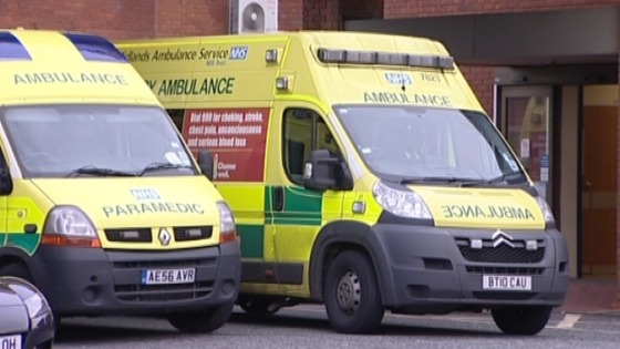 Ambulances outside the Alexandra Hospital 