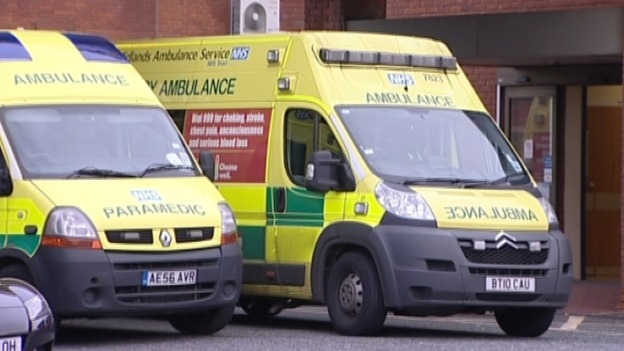 Ambulances outside the Alexandra Hospital