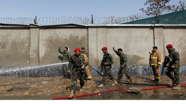 Gates of the Defence Ministry in Kabul