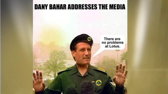 “Dany Bahar, the CEO of Lotus, as imagined by a satirist”