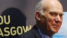 Business Secretary Vince Cable tours the exhibition stands at the Liberal Democrat spring conference