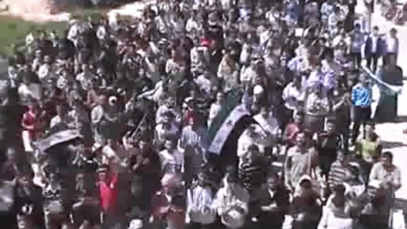 Protesters took the streets in Deraa today, according to activists