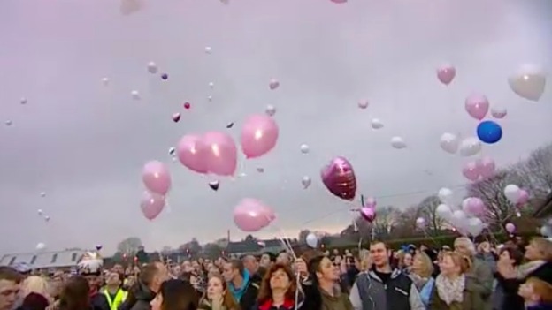 Balloon release for Jade Clark