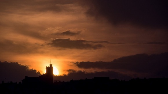 Church in the setting sun
