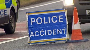 Accident road sign