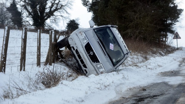 Car in ditch