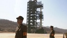The North Korean rocket before it was launched 